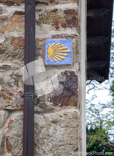 Image of Road sign of Camino de Santiago