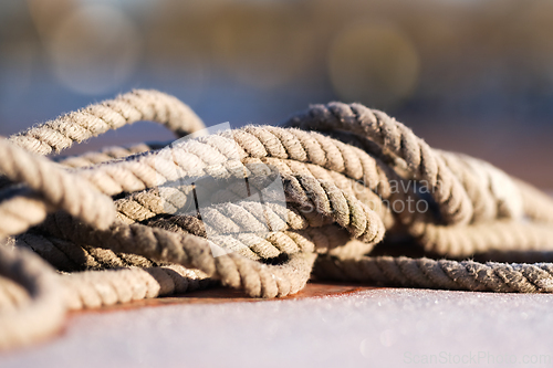 Image of Old rope lying on the ground