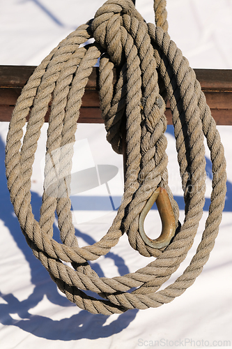 Image of Ropes on a sailing ship