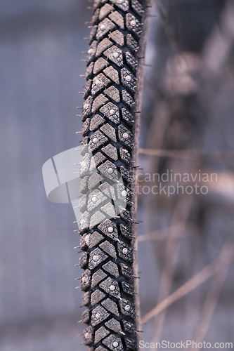 Image of Winter tires on a bike