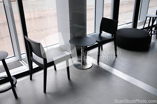 Image of Black chairs and a table