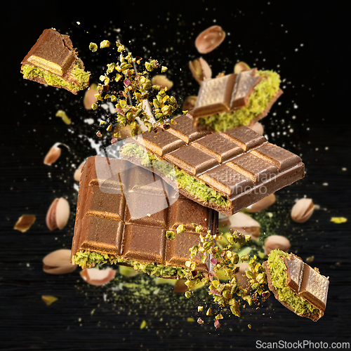 Image of Chocolate bars with pistachio filling