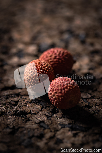 Image of Three ripe lychees