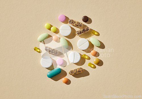 Image of various colorful pills