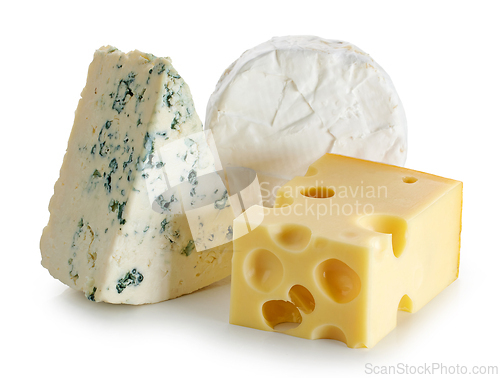 Image of pieces of different cheese