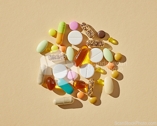 Image of various colorful pills