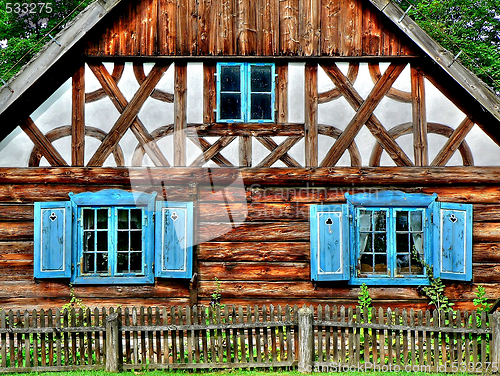 Image of House with blue windows