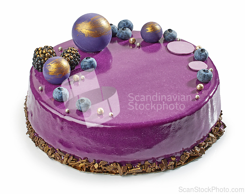 Image of beautiful violet color cake