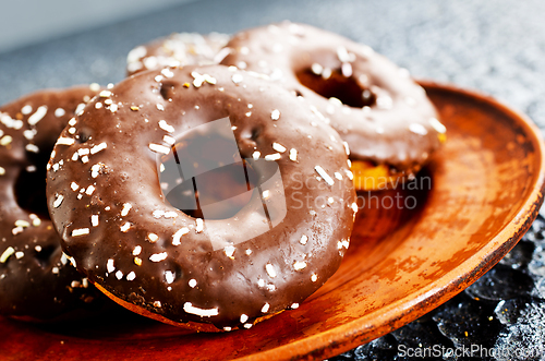 Image of Chocolate cookies rings. Biscuit rings.