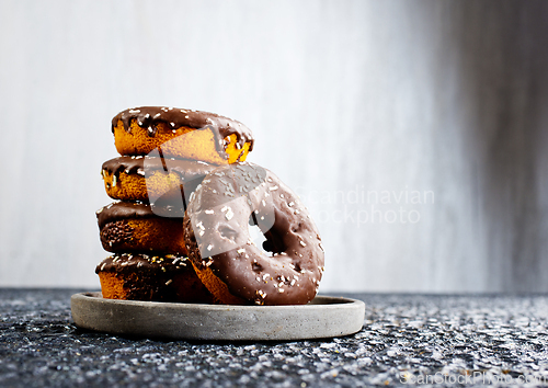 Image of Chocolate cookies rings. Biscuit rings.