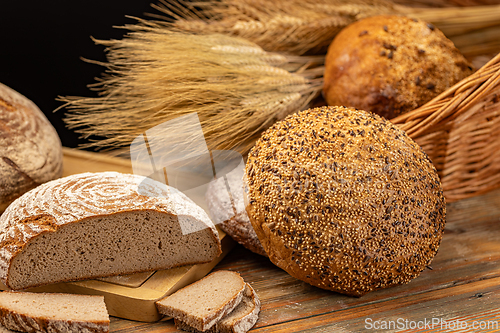 Image of Variety of freshly baked loaves of bread