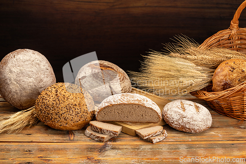 Image of Freshly baked loaves of bread