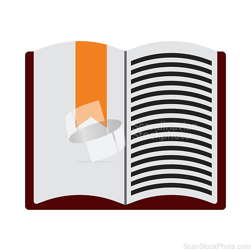 Image of Icon Of Open Book With Bookmark