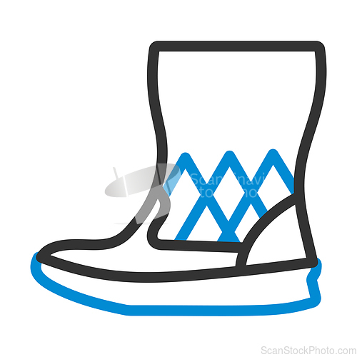 Image of Woman Fluffy Boot Icon