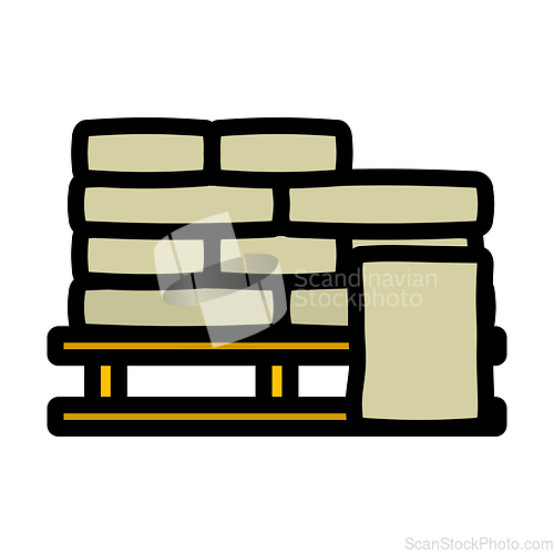 Image of Palette With Plaster Bags Icon