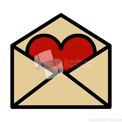 Image of Valentine Envelop With Heart Icon