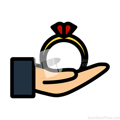 Image of Hand Present Heart Ring Icon