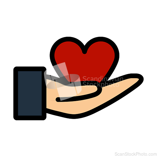 Image of Hand Present Heart Ring Icon