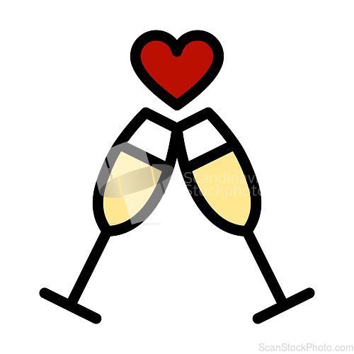 Image of Champagne Glass With Heart Icon