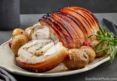 Image of roast pork closeup