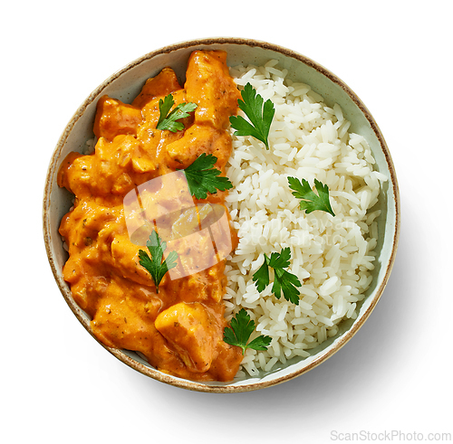 Image of bowl of Chicken Tikka Masala with Rice