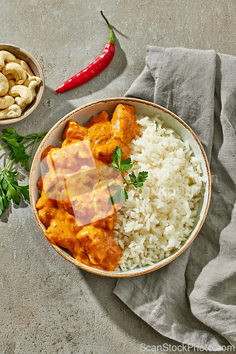 Image of bowl of Chicken Tikka Masala with Rice