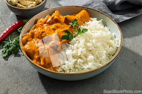 Image of bowl of Chicken Tikka Masala with Rice