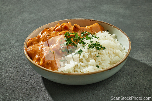 Image of bowl of Chicken Tikka Masala with Rice