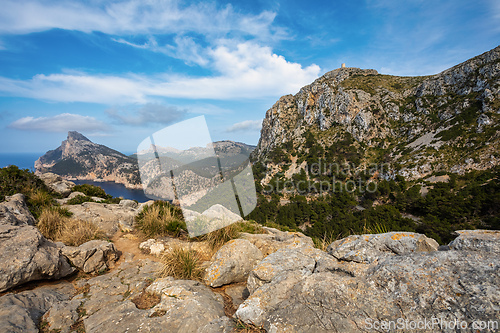 Image of View from Mirador de Es Colomer, Balearic Islands Mallorca Spain.