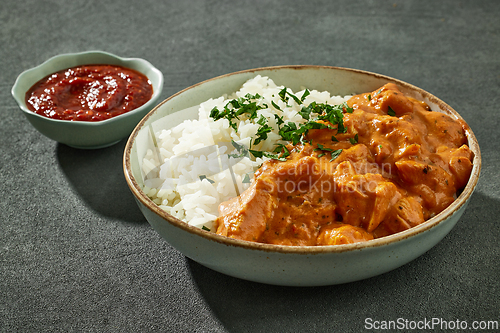 Image of bowl of Chicken Tikka Masala with Rice