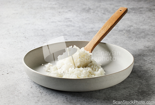 Image of spoon of boiled rice