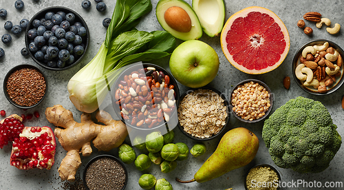 Image of various fresh healthy products
