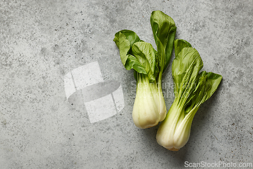Image of fresh raw green pak choi lettuce