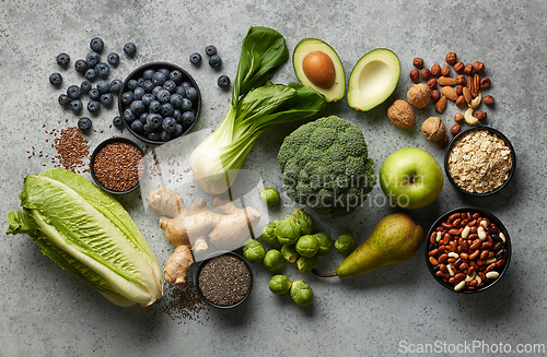 Image of various fresh raw food ingredients