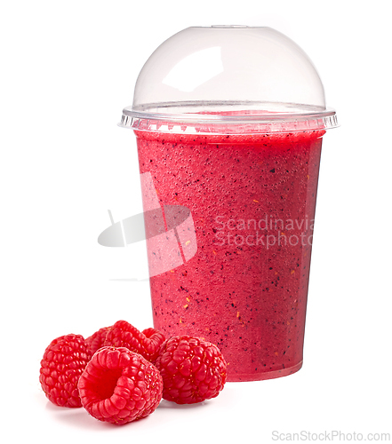 Image of glass of banana raspberry smoothie
