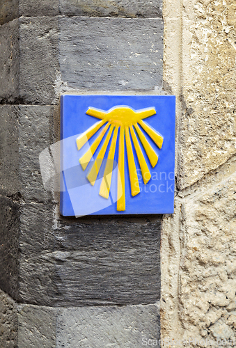 Image of Road sign of Camino de Santiago