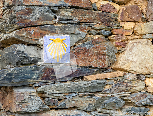 Image of Road sign of Camino de Santiago