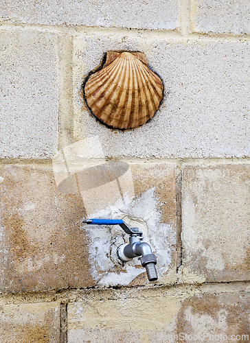 Image of Tap for drinking water on Camino de Santiago