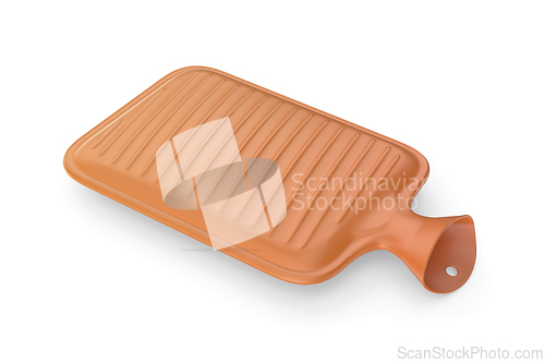 Image of Orange rubber heating pad with hot water