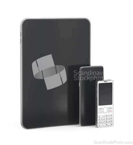 Image of Tablet, smartphone and feature phone
