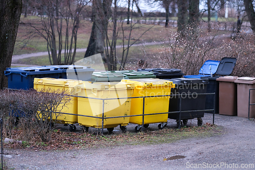Image of Different trash cans