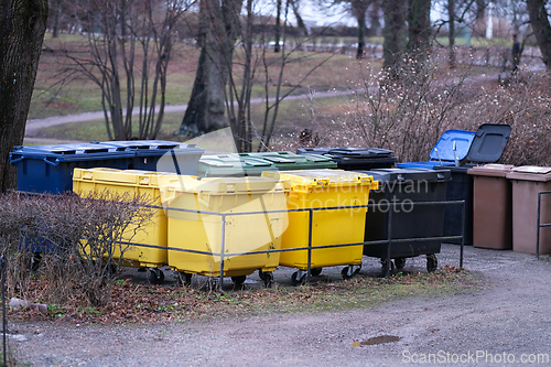 Image of Different trash cans