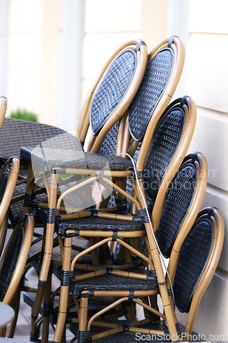Image of A stack of chairs