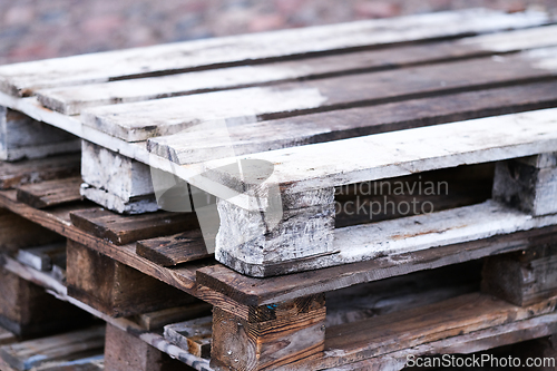 Image of A pile of old pallets