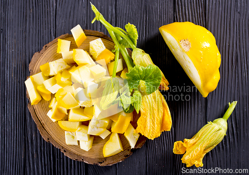 Image of Fresh patisons on wooden table