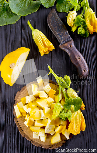 Image of Fresh patisons on wooden table
