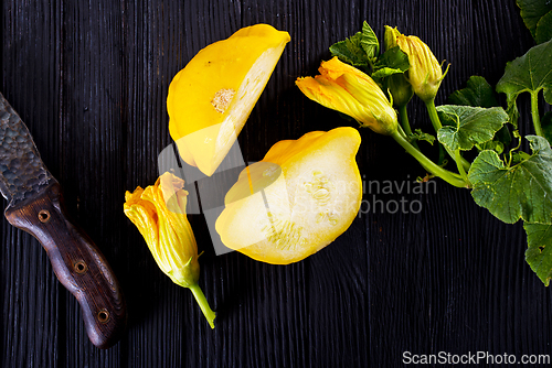 Image of Fresh patisons on wooden table