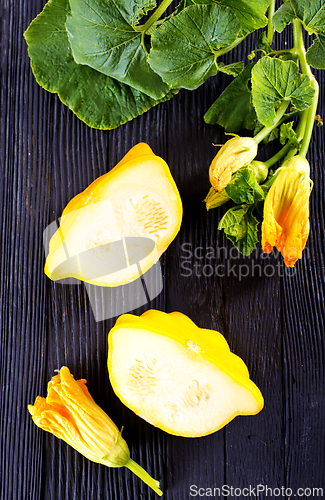 Image of Fresh patisons on wooden table