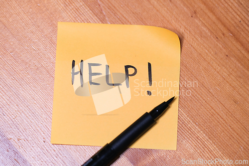 Image of Sticky note with help