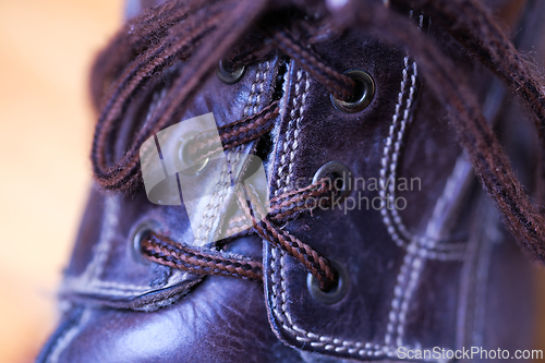 Image of Detail of an old shoe
